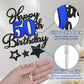 Happy 50Th Birthday Cake Toppers, Black Blue Glitter Cake Decorations Set, 50Th Birthday Decor, Birthday Anniversary Party Decor