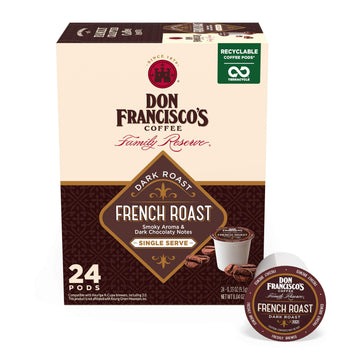 Don Francisco'S French Dark Roast Coffee Pods - 24 Count - Recyclable Single-Serve Coffee Pods, Compatible With Your K- Cup Keur