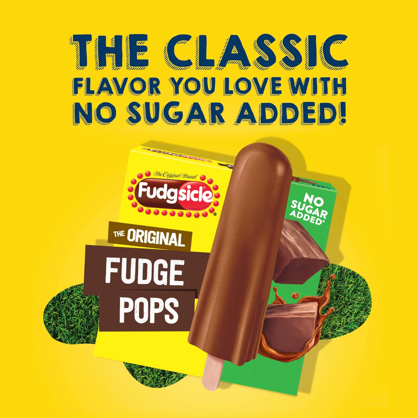 Popsicle Fudgsicle Original Fudge Pops No Sugar Added 18 Count For a Frozen Chocolate Dessert Frozen Dairy Dessert Pops With Onl