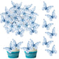 Rsstarxi 48 Pack Edible Butterfly Cake Decorations, Rice Paper Cupcake Toppers, Design 2 Blue 2 for Birthday and Wedding Parties