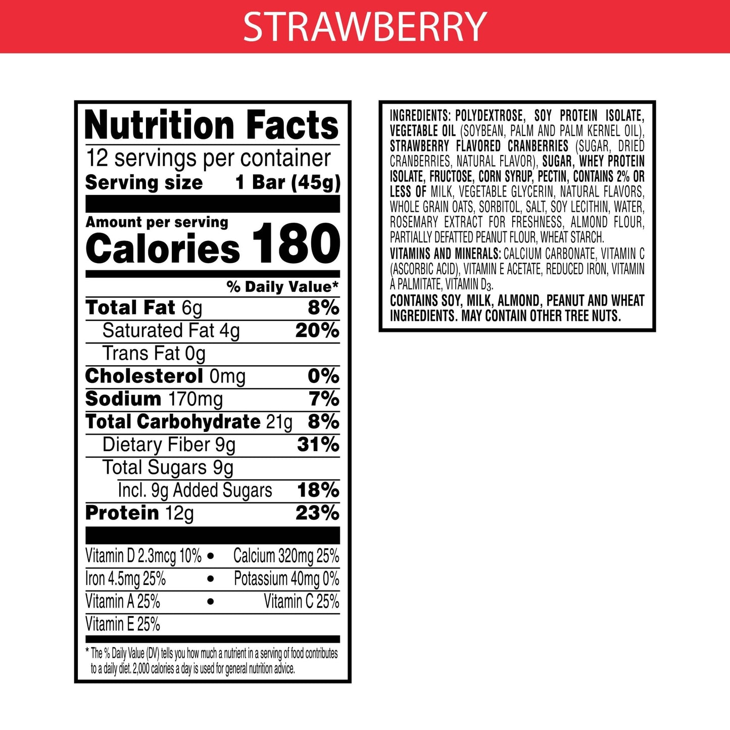 Kelloggs Special K Protein Bars, 12g Protein Snacks, Meal Replacement, Value Size, Strawberry, 19oz Box (12 Bars)