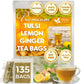 FRESHDRINKUS Tulsi Lemon Ginger Tea Bags, 100% Natural, Vegan, 135 Count