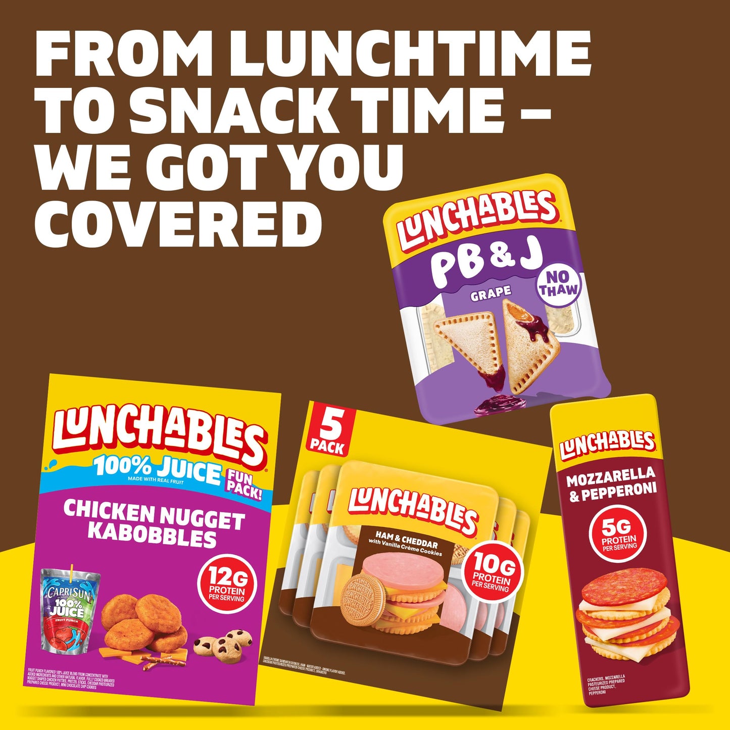 Lunchables Ham & Cheddar with Vanilla Creme Cookies, 5 ct Pack, 3.5 oz Trays