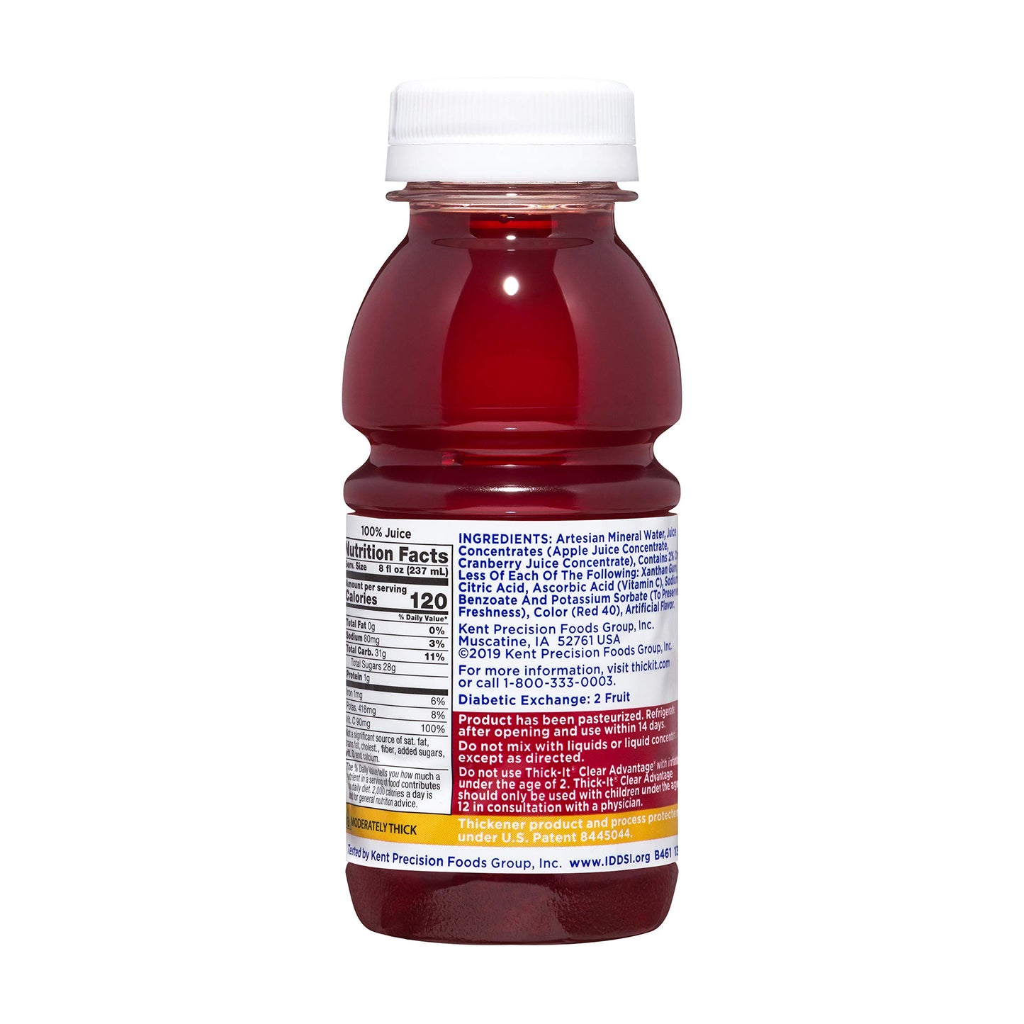 Thick-It Clear Advantage Moderately Thick Cranberry Juice, Honey Consistency, Ready-To-Drink, Digestible Swallowing Aid, Hydrati