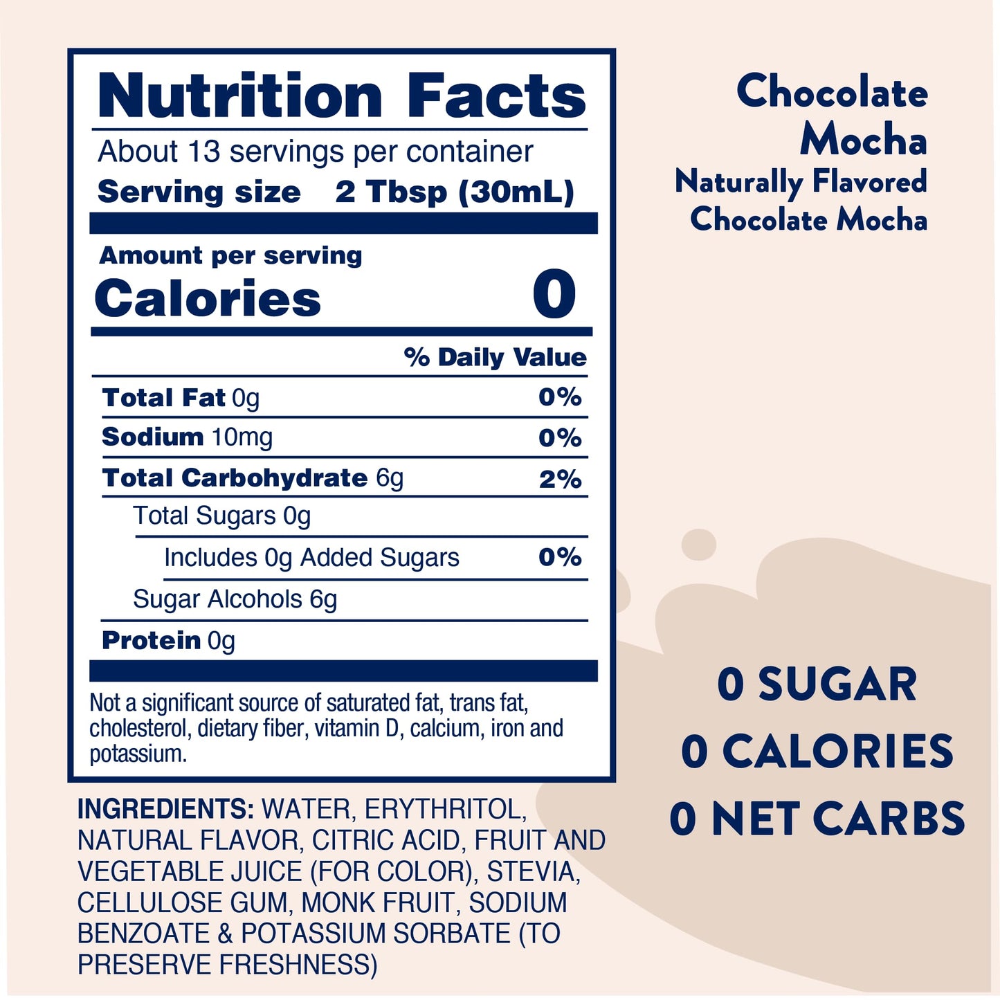 Jordans Skinny Mixes Sugar Free Chocolate Mocha Syrup, 12.7 Fl Oz, Zero Sugar, Naturally Sweetened Flavoring for Beverages