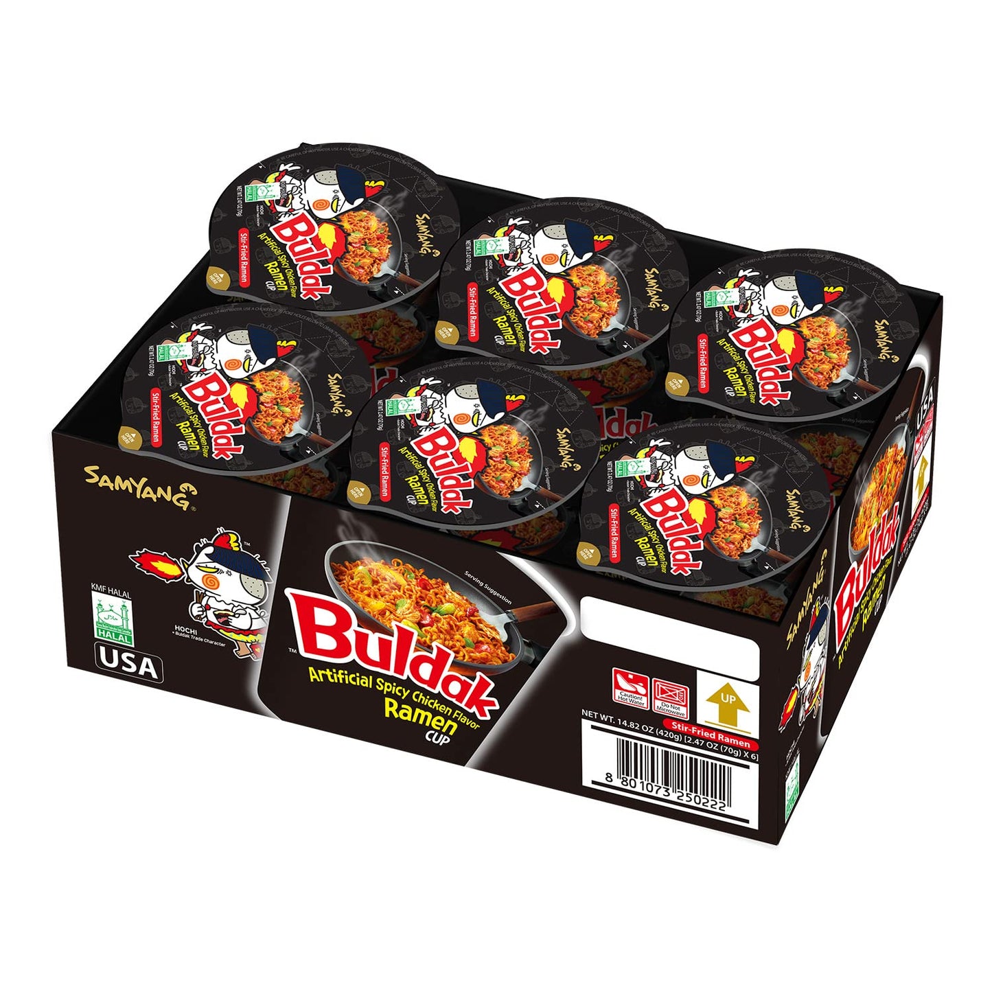 Samyang Buldak Spicy Hot Chicken Stir-Fried Cup Noodles, Pack of 6, 2.47 Ounce each