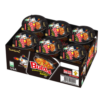 Samyang Buldak Spicy Hot Chicken Stir-Fried Cup Noodles, Pack of 6, 2.47 Ounce each