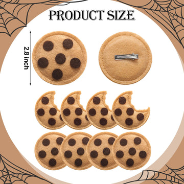 Suncalla 8 Pcs Chocolate Chip Felt Cookies Decor 2.5 Inch Chest Clip Cookies Costume Accessories For Halloween Events Party Supplies Decorations Holiday Gifts