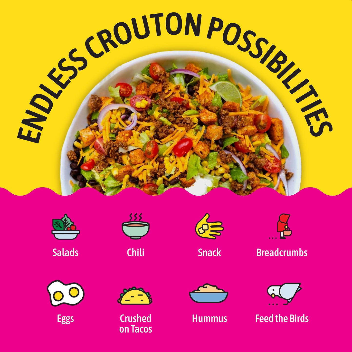 Kooshy Croutons - Poco Picante Croutons - Case Of 6-5 Ounces