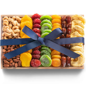Paradise Dried Fruit and Nuts Tray Gift for Mother's Day, Birthday, Thank You, Business, Friends and Family by Blue Bow Gourmet