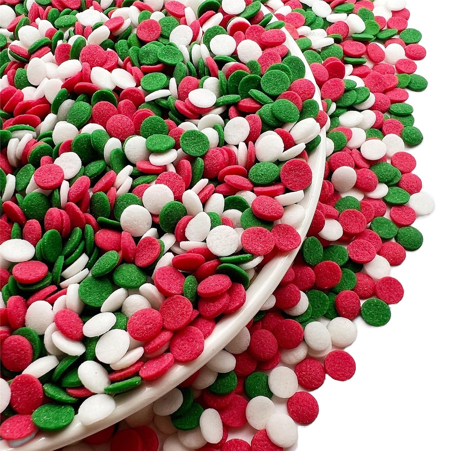 Se Si&Moos Christmas Confetti Sprinkles Red Green And White Sequins Sprinkles Red And Green Confetti Sprinkles Edible Christmas
