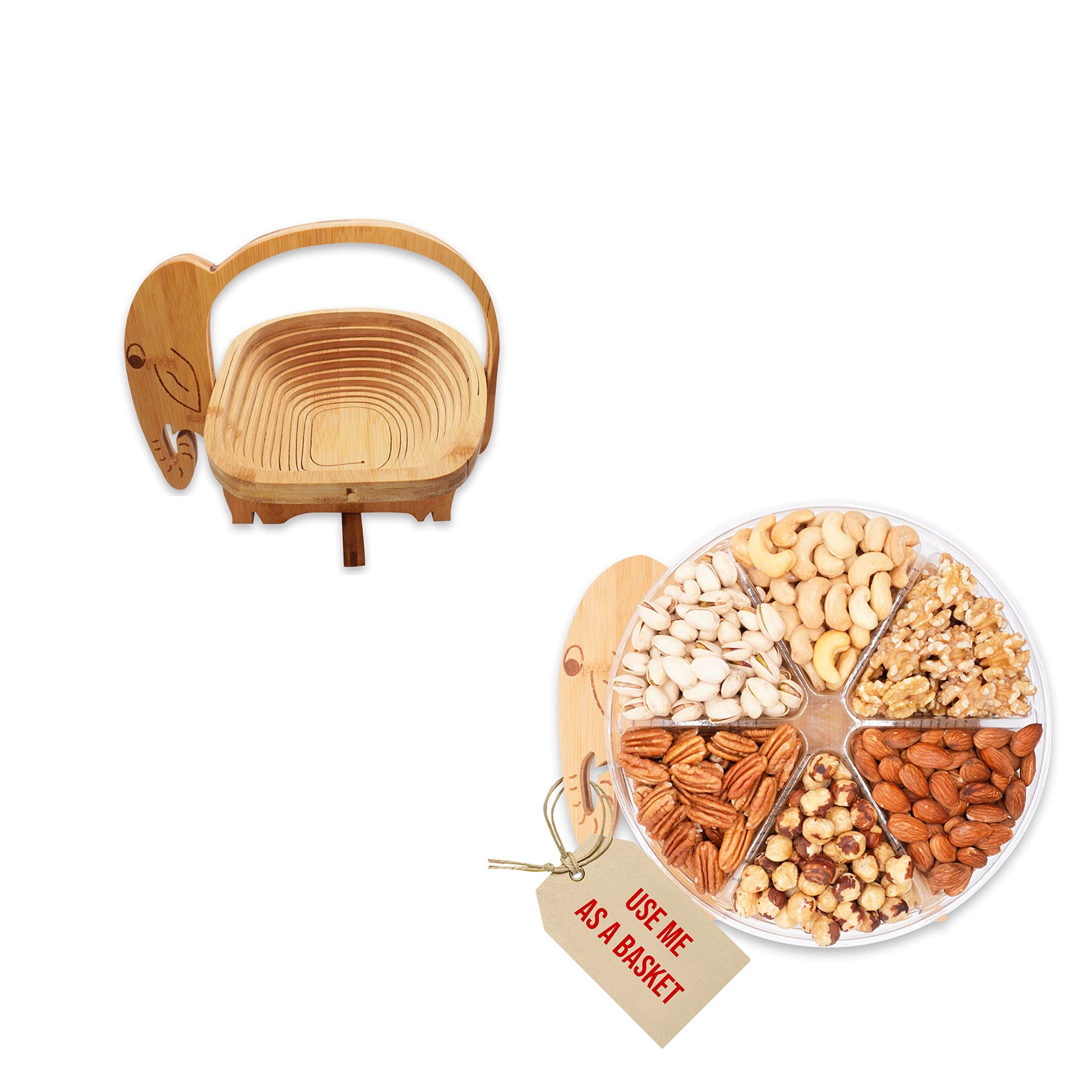 Secret Gardens Gourmet Gift Baskets Turns Into Basket Healthy Dried Fruit And Nuts Fresh Gift For Thanksgiving, Christmas, Birt