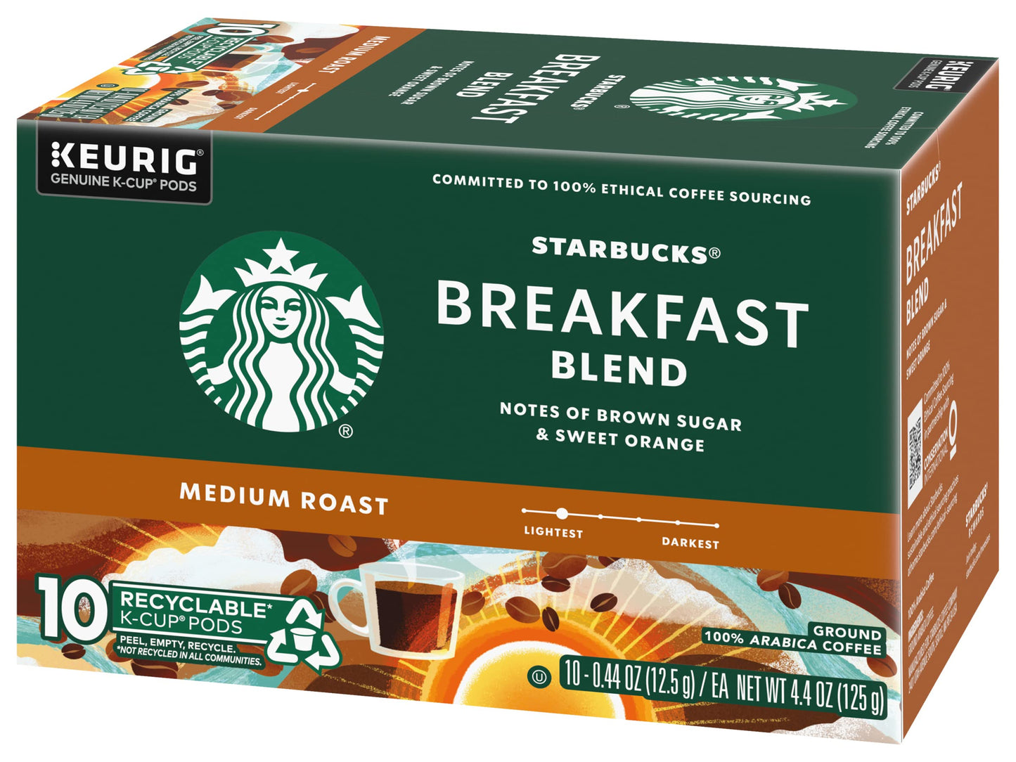 Starbucks K-Cup Pods Veranda Blend Coffee Blonde Roast 100% Arabica 10 Count (Pack of 6)