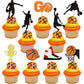 36 Pcs Basketball Cupcake Toppers Glitter Star Player Cupcake Picks Basketball Hoop Game Shoe Sports Ball Cake Decorations For Sports Theme Baby Shower Birthday Party Supplies