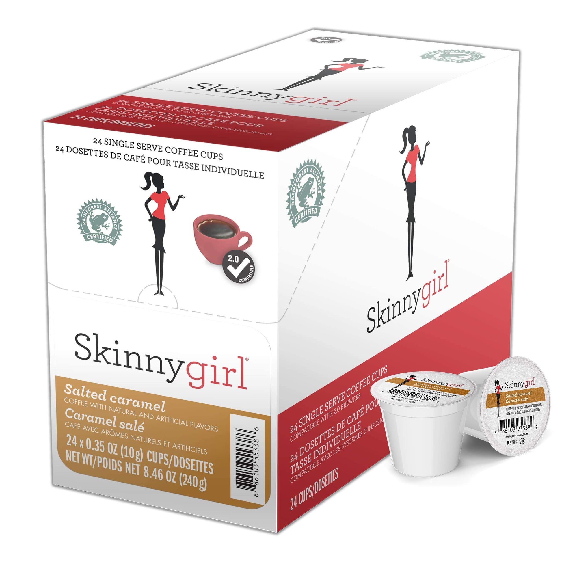 Skinnygirl Flavored Coffee Pods, Salted Caramel Coffee, Single Serve Coffee For Keurig K Cups Machines, Hot Or Iced Coffee, Medi