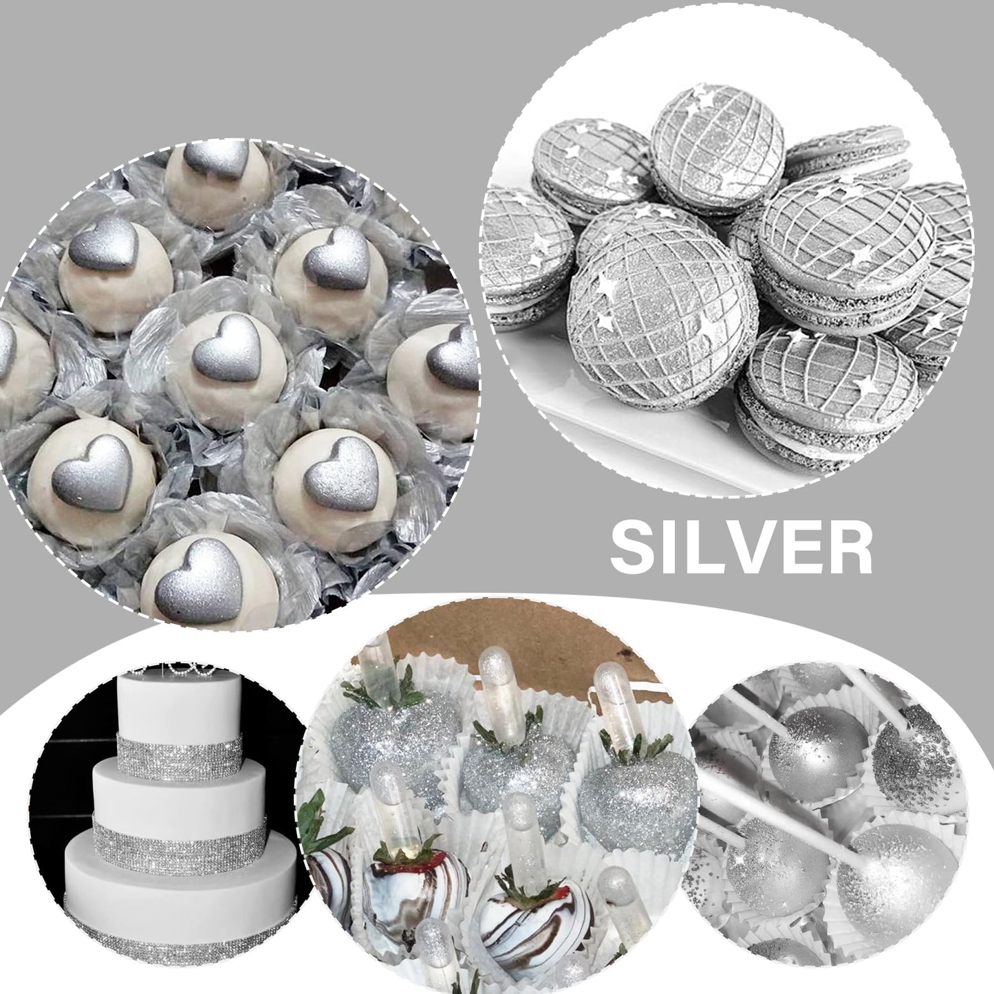 Vividye Edible Glitter Spray - Food Grade Shimmer Dust for Baking & Drinks, 20g, Silver