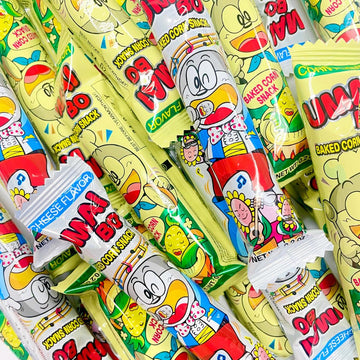 Unhas Umaibo Japanese Corn Puffed Snacks, Variety Pack - 30 Sticks of Corn Potage and 30 Sticks of Cheese. Total of 60 Sticks Va