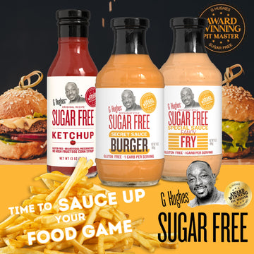 G Hughes Sugar Free Burger Sauces Variety Pack - Special Sauce For Burgers & Fries, Gluten Free Sauces, No Sugar - Burger Secret Sauce, Fancy Fry Special Sauce, & Ketchup (3 Pack)