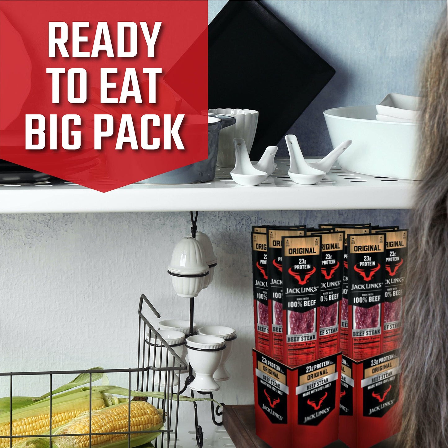 Jack Links Beef Steak, Original Protein Snacks, 23g Protein, 2 Oz (Pack of 12)