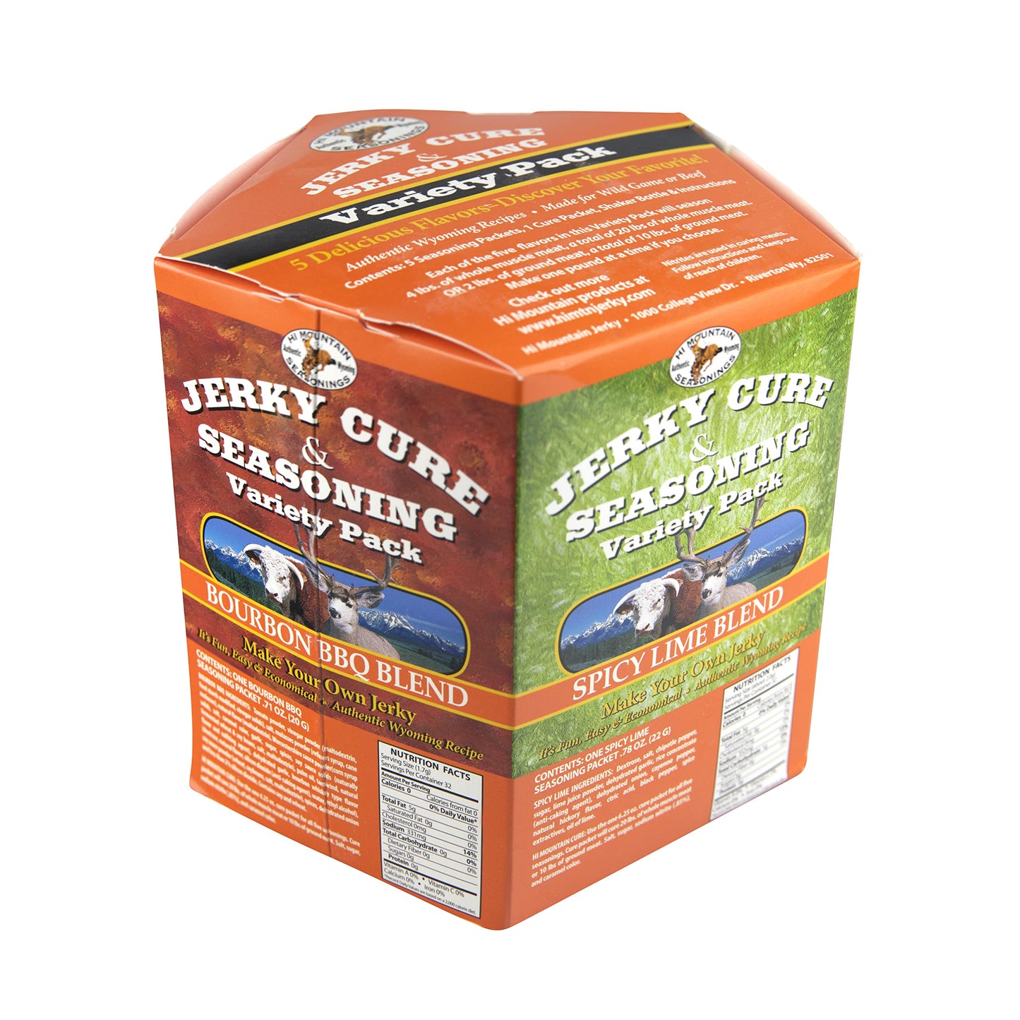 Hi Mountain Jerky Seasoning and Cure Kit Variety Pack #3, 4 Ounce, Flavors: Original, Hunters Blend, Bourbon BBQ, Jalapeno, Spicy Lime