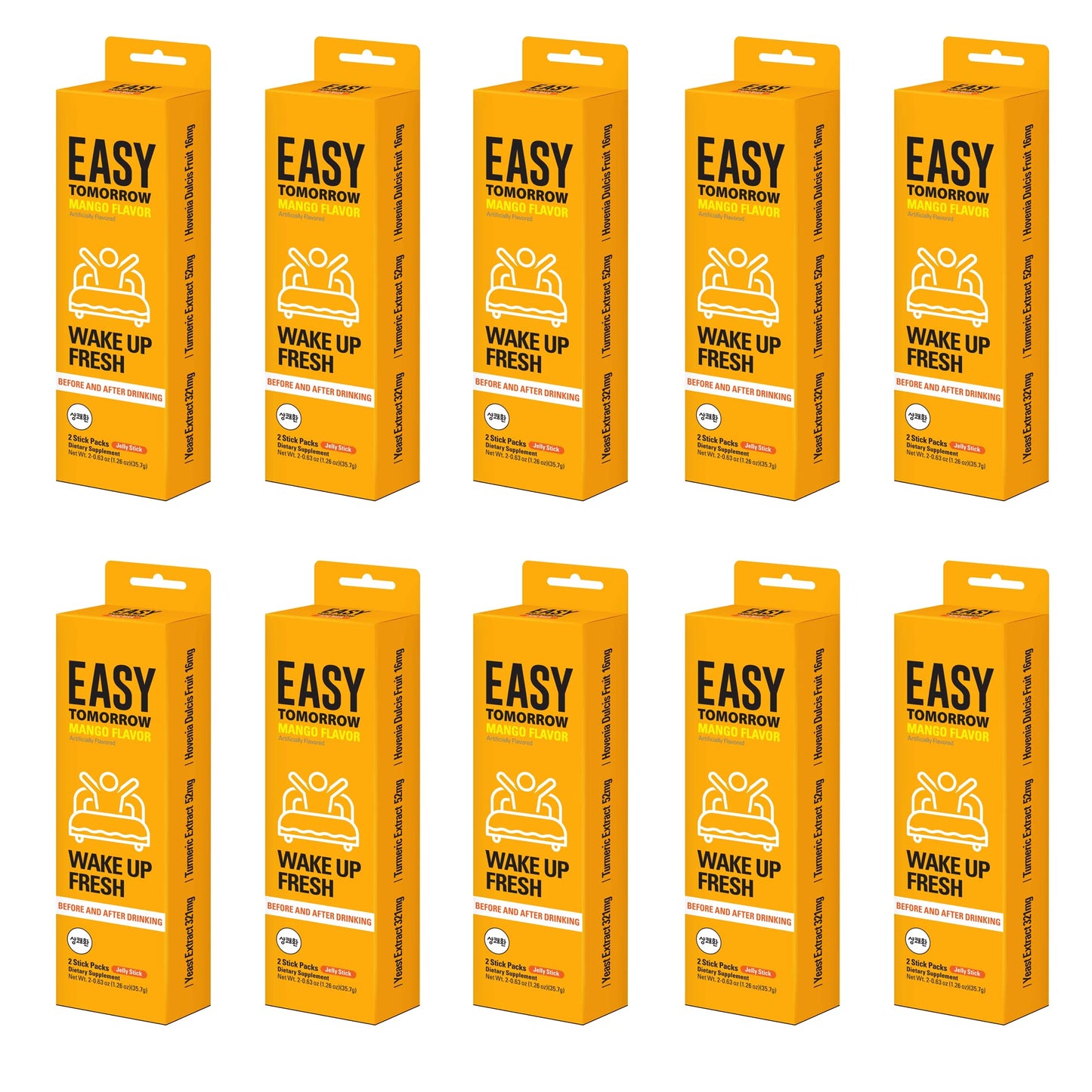 Q.one Easy Tomorrow Jelly Stick, Mango Flavor, 20 Sticks, 0.32 Ounce, Yellow