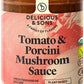 Delicious & Sons - Organic Tomato & Porcini Mushroom Italian Pasta Sauce (18.70 oz) - Non-GMO - Gluten-free - Vegetarian and Veg