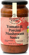 Delicious & Sons - Organic Tomato & Porcini Mushroom Italian Pasta Sauce (18.70 oz) - Non-GMO - Gluten-free - Vegetarian and Veg