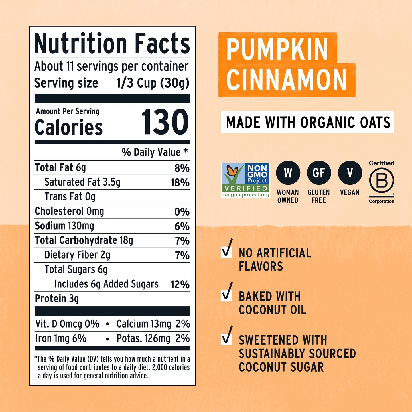 Purely Elizabeth, Pumpkin Cinnamon, Ancient Grain Granola, Gluten-Free, Non-GMO (12oz Bag)