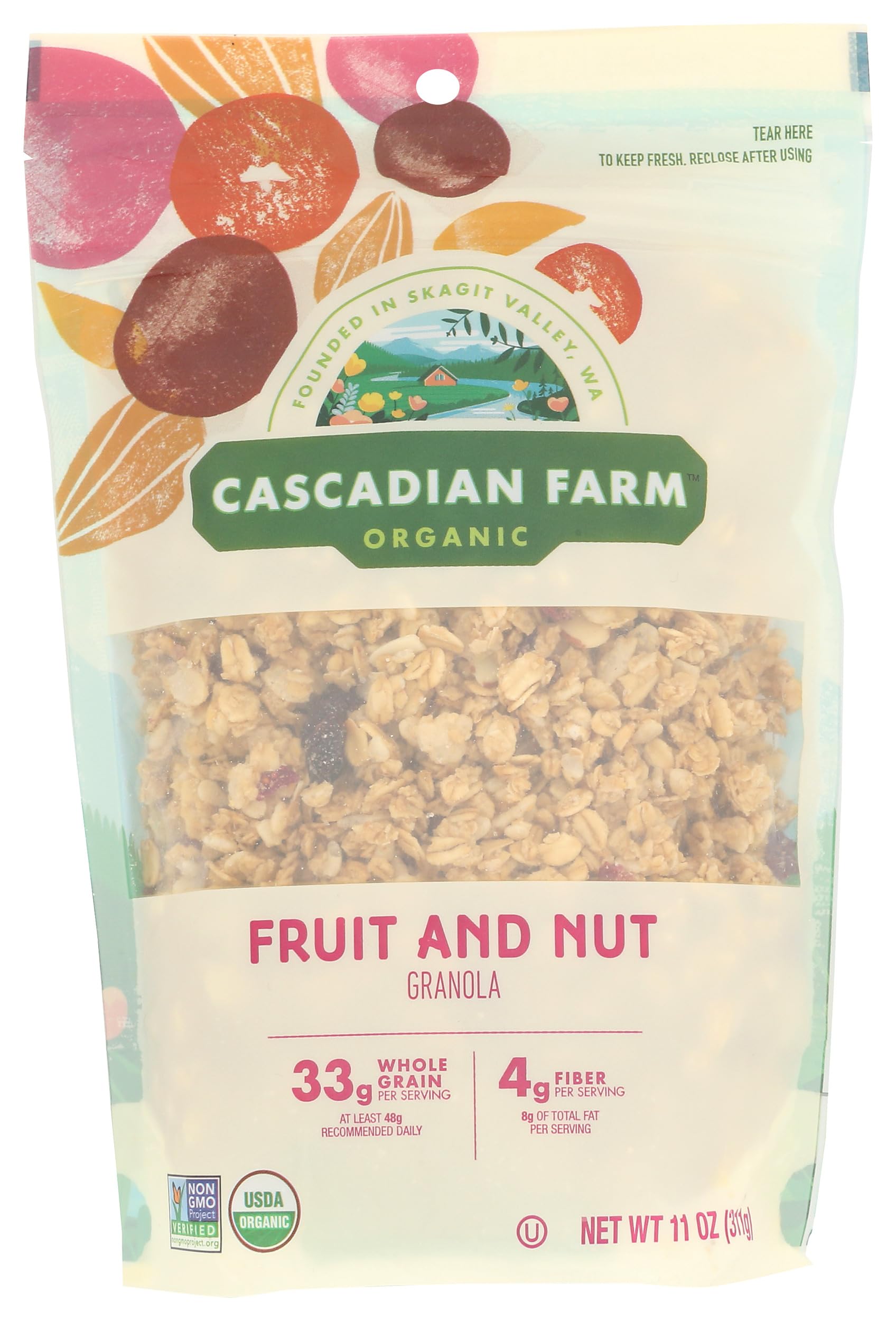 Cascadian Farm Organic Fruit And Nut Granola, Non GMO, 11 Ounces (Pack Of 4)