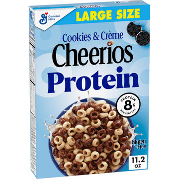 Cheerios Protein Cereal, Cookies and Crme, 8g Protein, Large Size, 11.2 oz