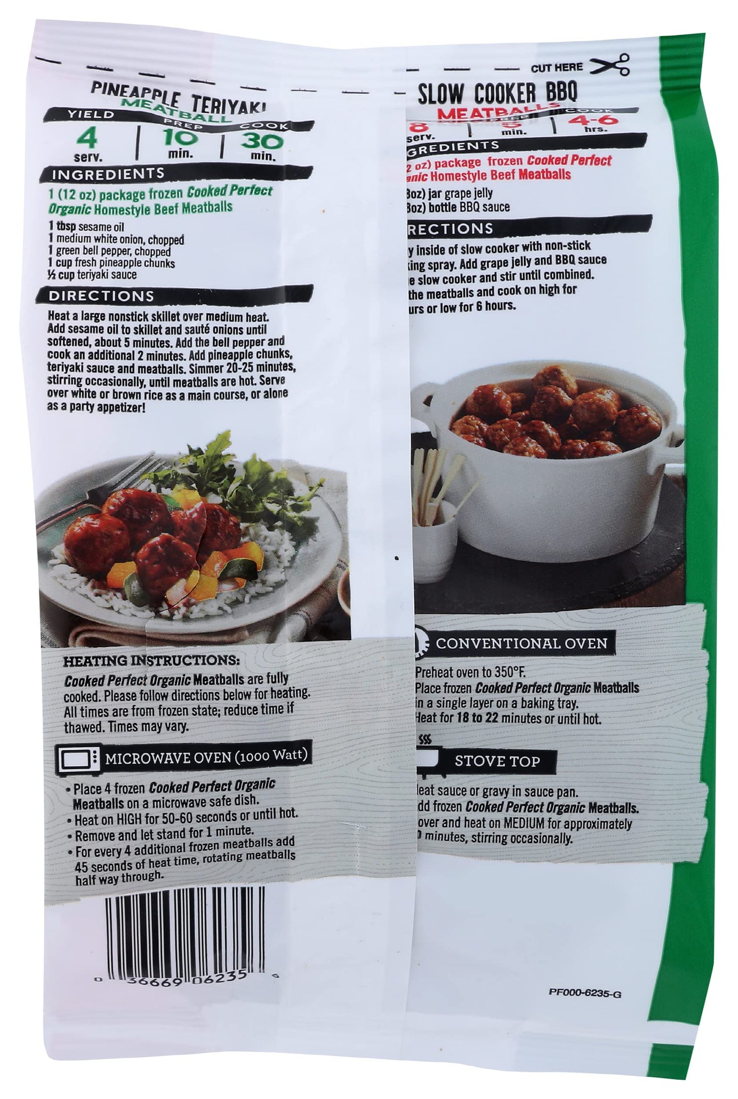 Cooked Perfect Organic Homestyle Beef Meatballs, 12 Oz