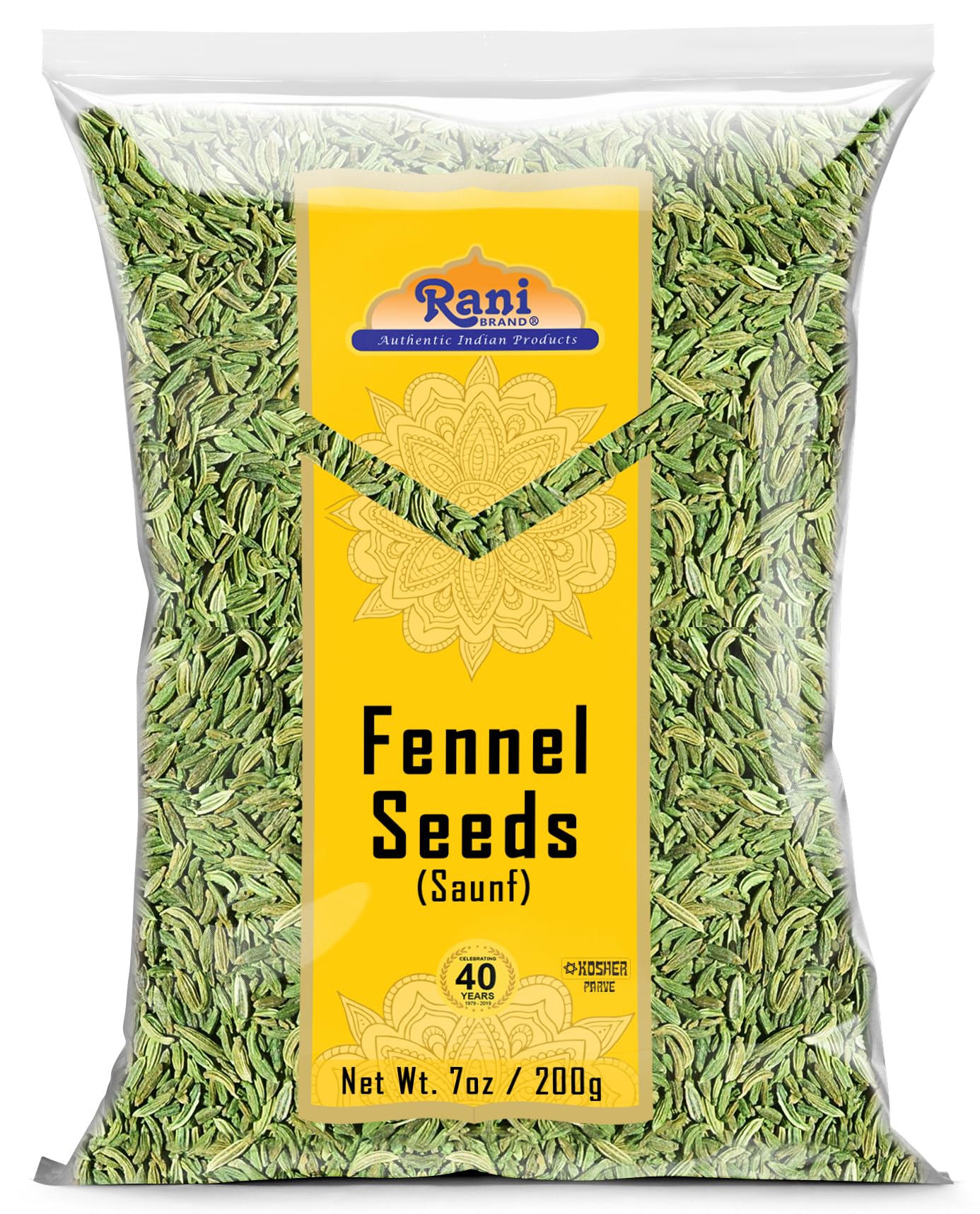 Rani Fennel Seeds (Saunf Sabut) Whole Spice 7Oz (200G) All Natural Gluten Friendly Non-Gmo Vegan Indian Origin