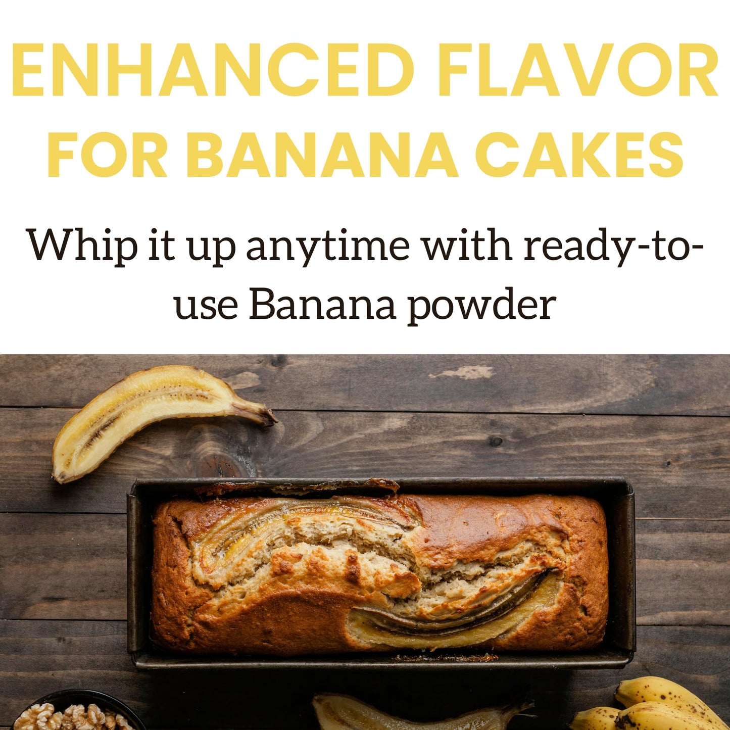 Dried Banana Powder 8.8Oz - Ready To Use For Smoothies, Baking, Desserts, & Natural Flavoring. 100% Natural Pure Banana Powder