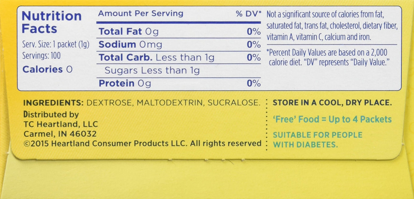 SPLENDA No-Calorie Sweetener Packets, 100 Count (Pack of 12), Model SP14000101