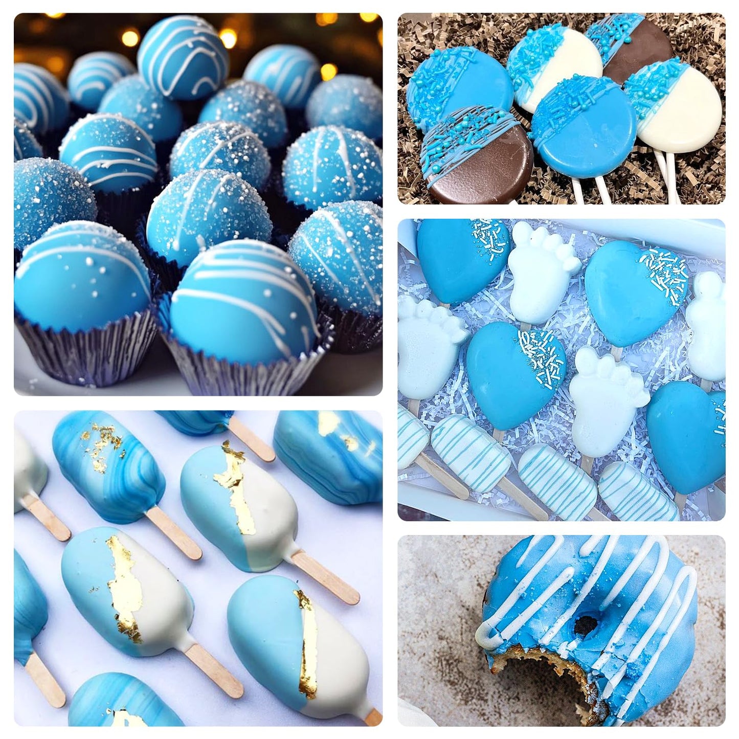 Blue Oil Based Food Coloring For Chocolate, Candy Melts, Donuts, Strawberries, Frosting, Cake, Professional Edible Dye For Bakin