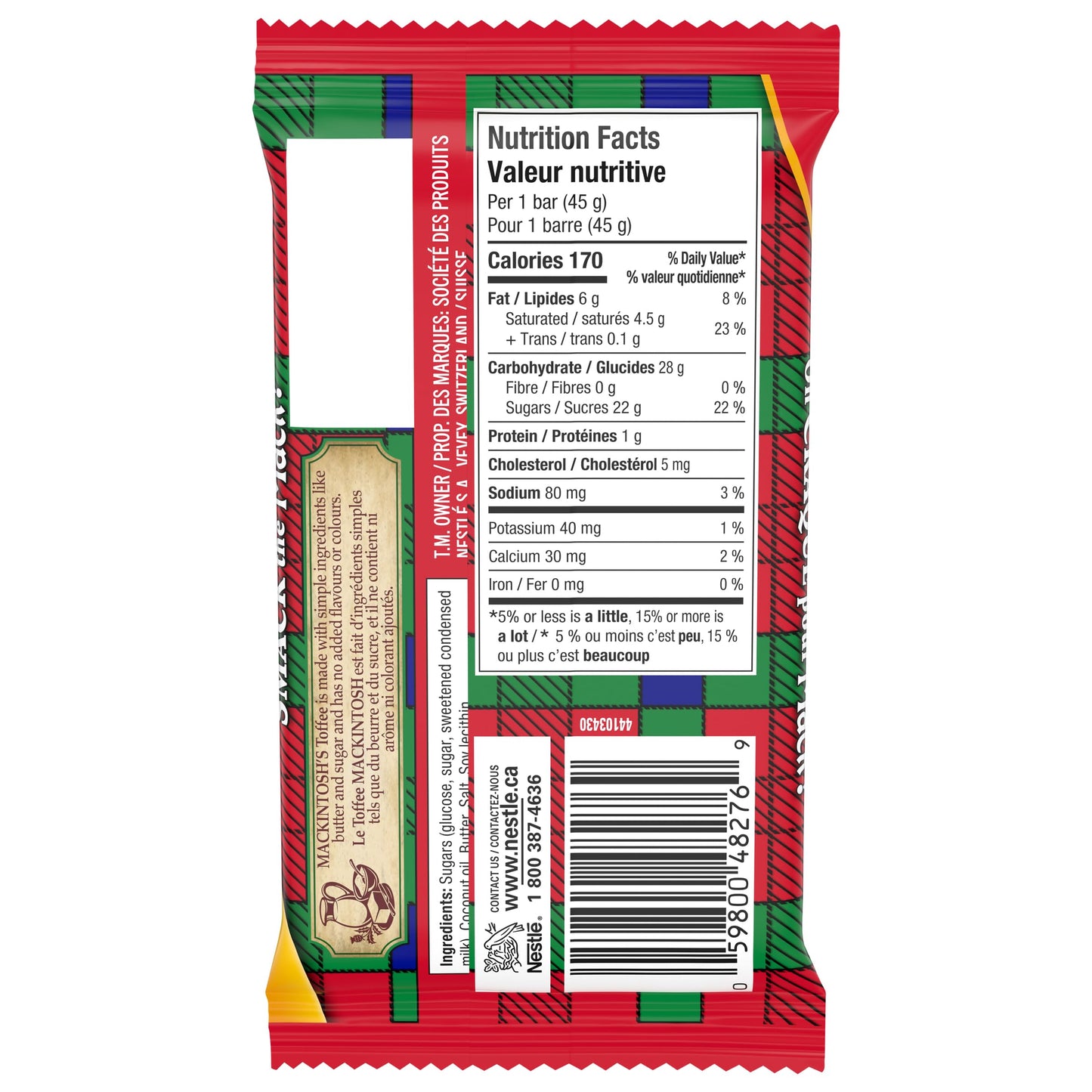 Nestle Mackintosh'S 24 Pack Creamy Toffee - 45G Individually Wrapped Bars In Original Display Box Product Of Canada