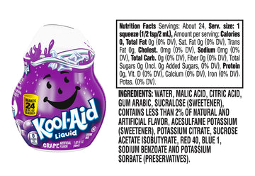 Kool-Aid Liquid Drink Mix Variety Pack, 1 Watermelon, 1 Blue Raspberry, 1 Strawberry, 1 Grape, 1 Cherry, 1 Tropical Punch, 6 CT