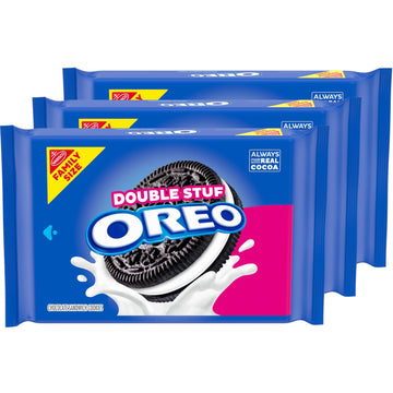 Oreo Double Stuf Chocolate Sandwich Cookies, Family Size, 3 Packs