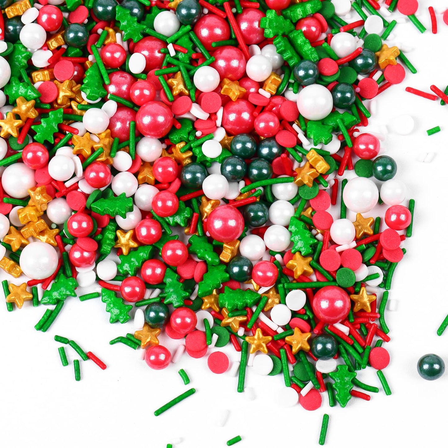 Sprinkles For Cake Decorating 7Ounce, Edible Star Christmas Tree Sprinkles For Cupcake Toppers, Cookie, Ice Cream Decorations Ch