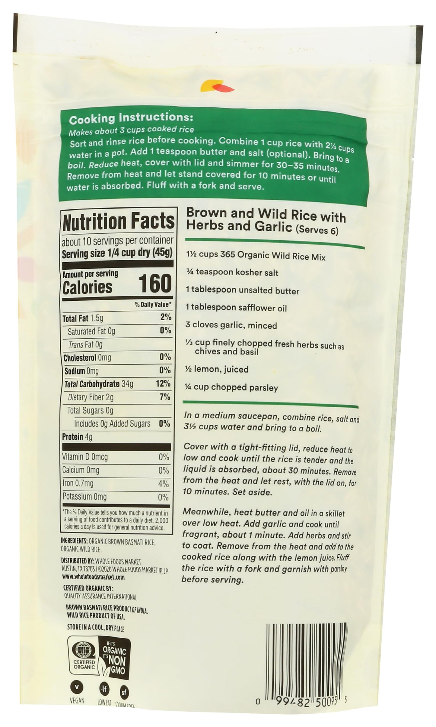 365 by Whole Foods Market  Organic Wild Rice Mix  16 Ounce