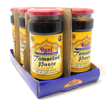 Rani Tamarind Paste Puree (Imli) 16oz (1lb) 454g Glass Jar, No added sugar, Pack of 5+1 FREE ~ All Natural | Vegan | Gluten Free