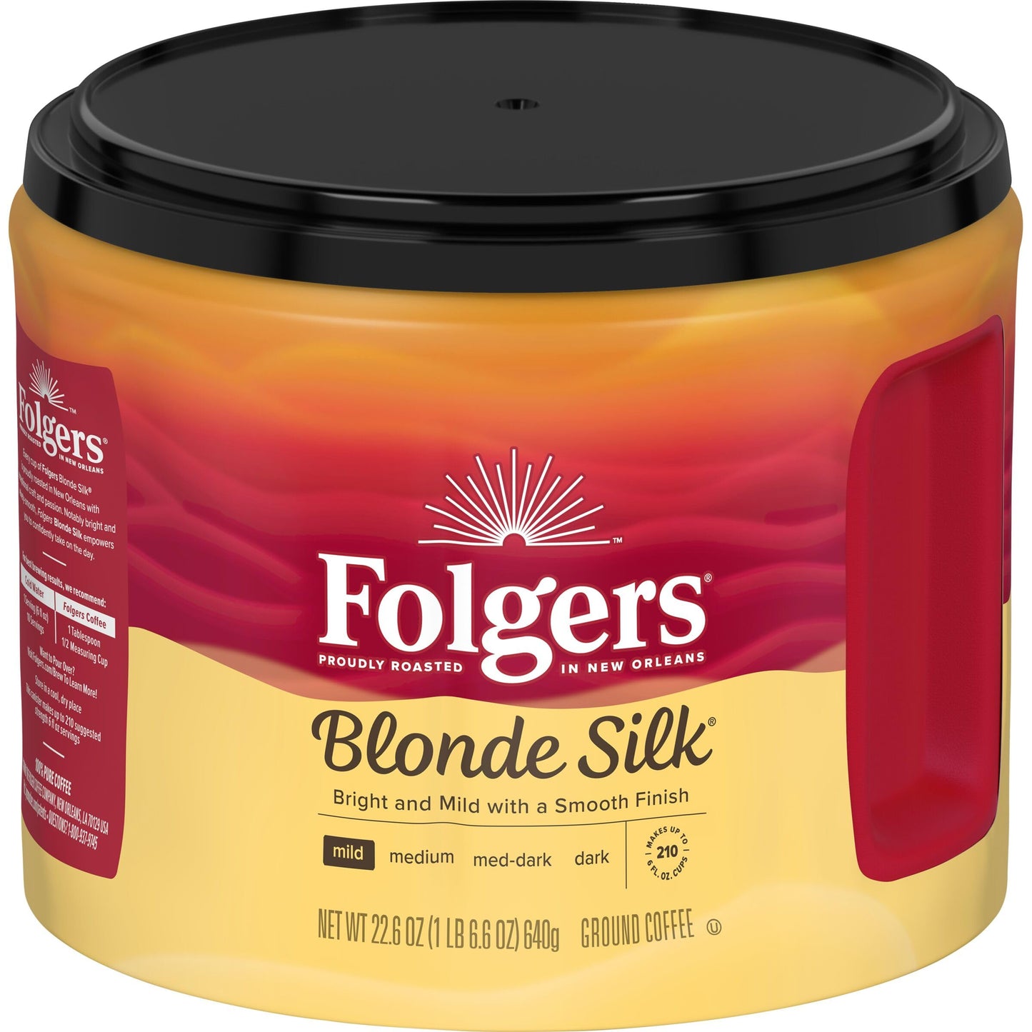 Folgers Blonde Silk Light Roast Coffee, 22.6 Ounce