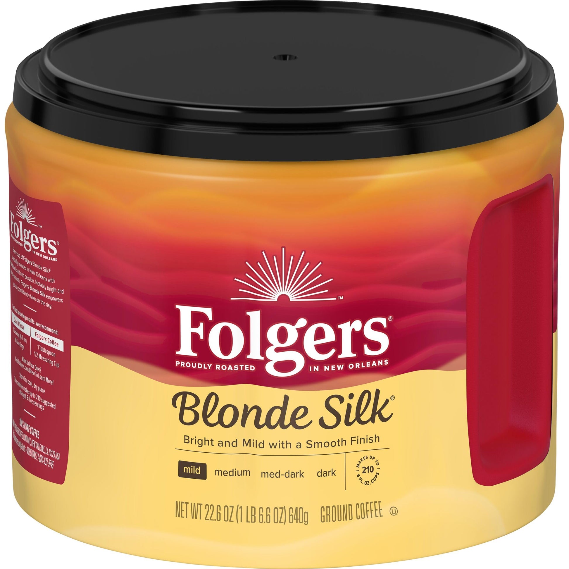 Folgers Blonde Silk Light Roast Coffee, 22.6 Ounce