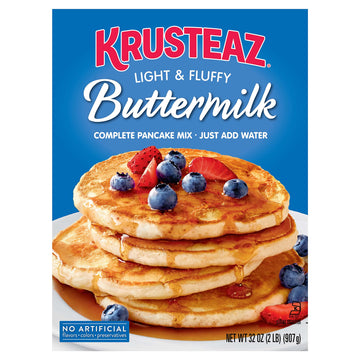 Krusteaz Light Fluffy Pancake Mix No Artificial Flavors Colors Or Preservatives Buttermilk, 32 Ounce (Pack Of 12)