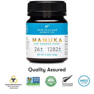 New Zealand Honey Co. Raw Manuka Honey Umf 26+ | Mgo 1282+, Umf Certified /4.4Oz