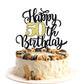 Leetaivie Happy 50Th Birthday Cake Topper, Black Gold Glitter Birthday Cake Topper, 50Th Anniversary/ 50Th Birthday Party Decora