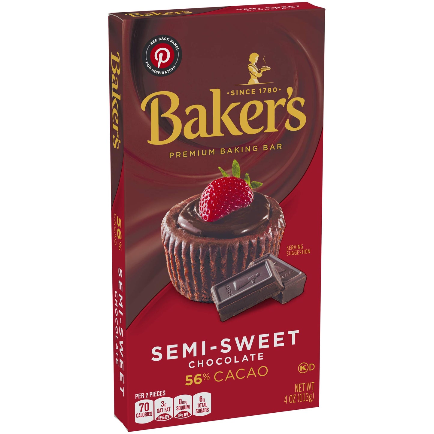 Bakers Semi-Sweet Chocolate Baking Bar, 4 oz Boxes, Pack of 12