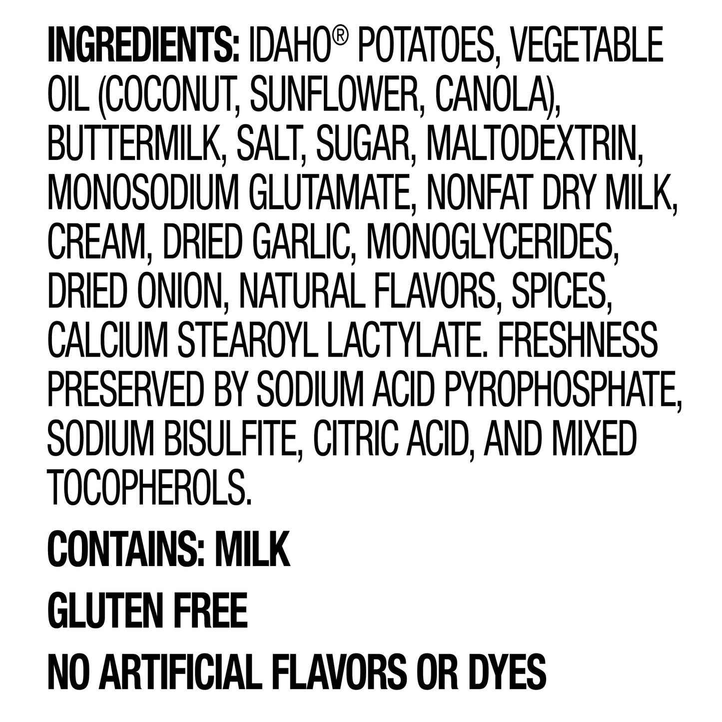 Idahoan Mashed Potatoes Seasoned with Hidden Valley Original Ranch, Naturally Gluten-Free, 100% Real Idaho Potatoes, 4 servings