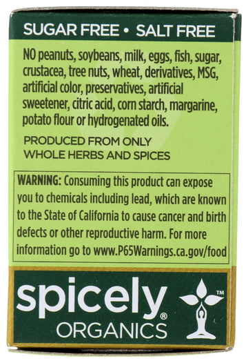 Spicely Organic Seasoning Fajita 0.40 Ounce Ecobox Certified Gluten Free