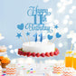 Lecferrarc 11th Birthday Cake Decorations Set, Blue Numeral Candles and Glitter Toppers for Birthday Party Supplies
